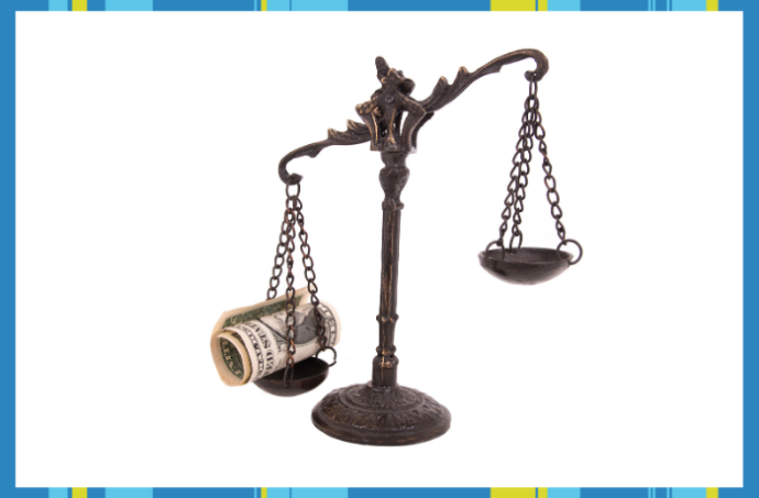 Scales of Justice with money