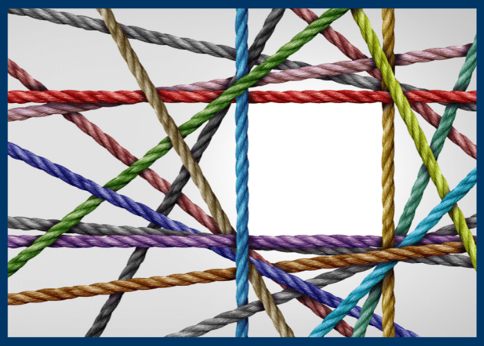 Framed ropes representing diversity, equity and inclusiveness
