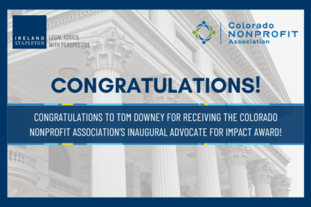 Tom Downey Named Inaugural Advocate for Impact Award Recipient by Colorado Nonprofit Association